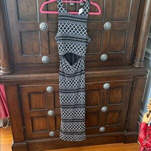 Snap Black and White Geometric Dress